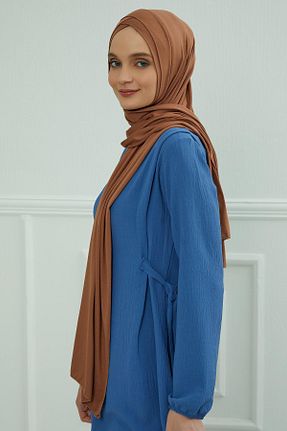 شال قهوه ای زنانه پنبه ای Aisha