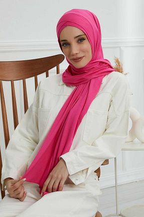 شال صورتی زنانه پنبه ای Aisha
