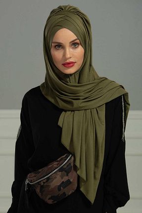 شال خاکی زنانه پنبه ای Aisha