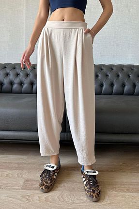 شلوار طوسی زنانه کتان Moda cameo - کد 893060379