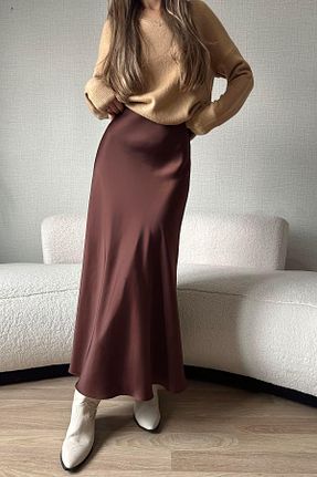 دامن نارنجی زنانه ساتن Moda cameo - کد 893060701