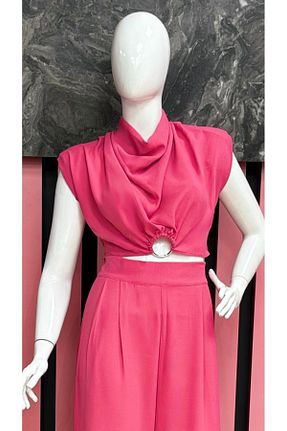 ست بالاتنه و پائین تنه صورتی زنانه بافتنی MODA MATMAZEL - کد 893055347