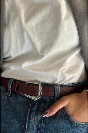 کمربند زرشکی زنانه چرم مصنوعی keisy - کد 892343571