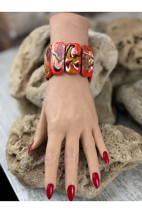 دستبند جواهر نارنجی زنانه SEDEF TAKI - کد 894764827
