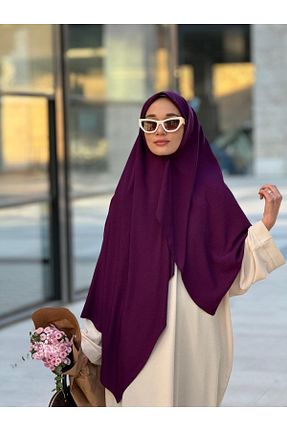 روسری بنفش پلی استر Ahivera - کد 894766505