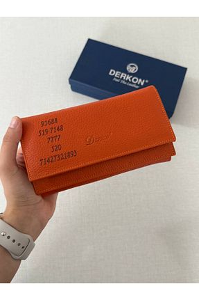 کیف پول نارنجی زنانه ابعاد کوچک Derkon - کد 893112446