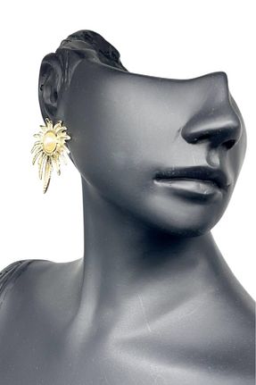 گوشواره جواهر زرد مروارید TRENDTAKI - کد 893127176