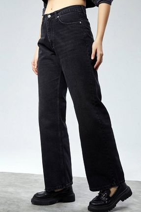 شلوار جین مشکی زنانه پاچه گشاد CoolLook - کد 893156839
