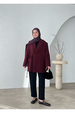 کت بلیزر زرشکی زنانه پلی استر MODA AKSA - کد 893965077