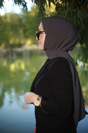 شال طوسی زنانه Medine İpeği Mode Scarf - کد 380015787