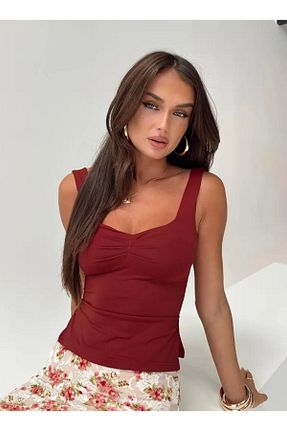 بلوز زرشکی زنانه ساده MEGOMEL - کد 893285685