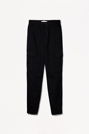 شلوار مشکی مردانه پنبه ای Bershka - کد 893288001