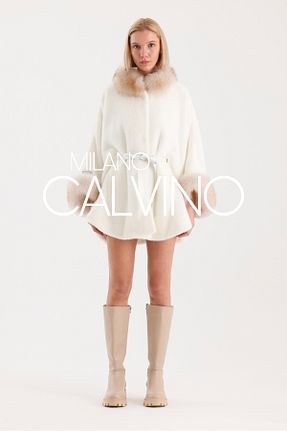 پانچو نباتی زنانه پشمی Milano Calvino - کد 894899539