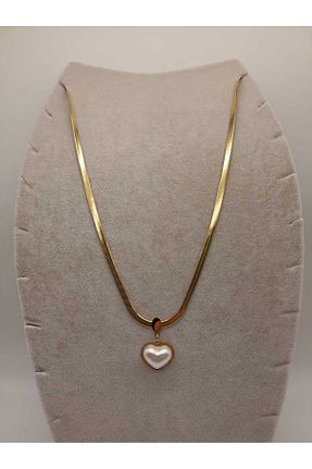 گردنبند استیل ( فولاد ) زرد زنانه استیل (فولاد) TLSMACCESORIES - کد 893306914