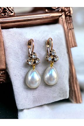 گوشواره جواهر قهوه ای مروارید FAYRA ACCESSORIES - کد 798490210