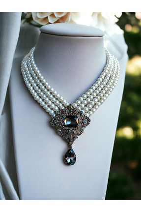 گردنبند مروارید طوسی FAYRA ACCESSORIES - کد 800789272
