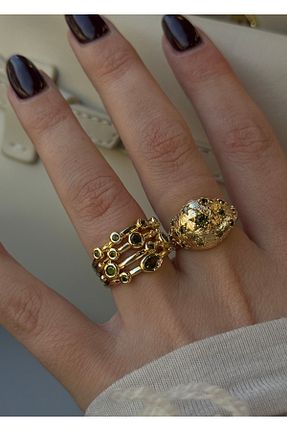 انگشتر جواهر طلائی زنانه پوشش لاکی KİLİGİSTANBUL - کد 893304684