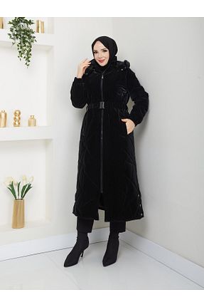 پالتو پشمی حجاب مشکی زنانه رگولار Doque - کد 893307453