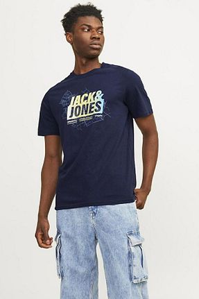 تیشرت سرمه ای مردانه رگولار Jack & Jones - کد 818776092
