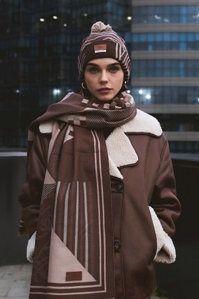 شال گردن قهوه ای زنانه پلی استر Nordbron - کد 885194700