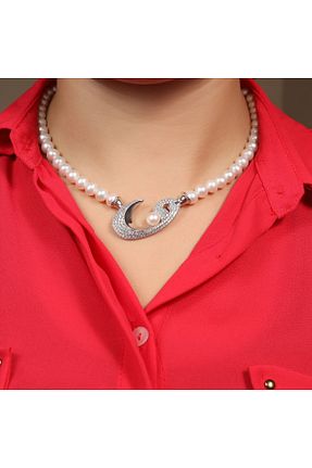 گردنبند مروارید سفید نقره Sima Silver - کد 162239483