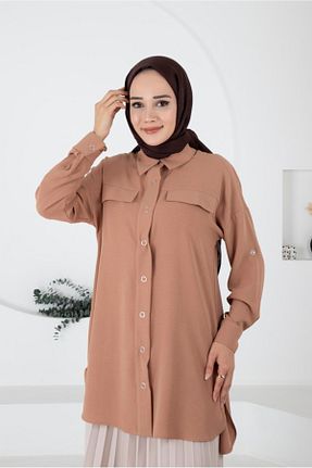 تونیک حجاب قهوه ای رگولار MASSİMO DONNA - کد 895182689