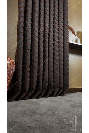 پرده زمینه طوسی کتان Fluiana - کد 893416790