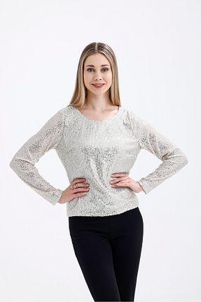 بلوز بژ زنانه Puantiyeli Sense - کد 893475228