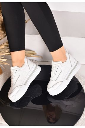 کفش اسنیکر سفید زنانه بند دار Azim Shoes - کد 893472400