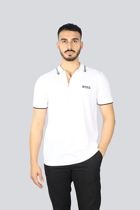 پولوشرت سفید مردانه پنبه ای BOSS - کد 893529683