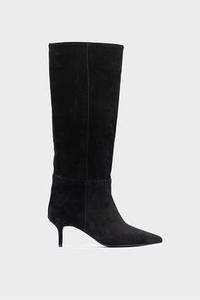 چکمه مشکی زنانه چرم خالص SHOEMARK - کد 884932092