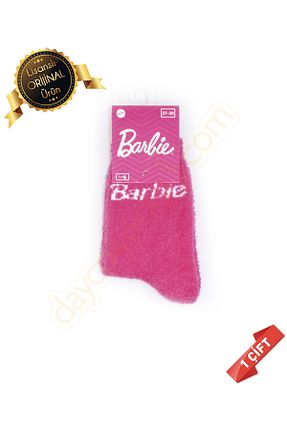 جوراب صورتی زنانه پنبه ای Barbie - کد 893549223