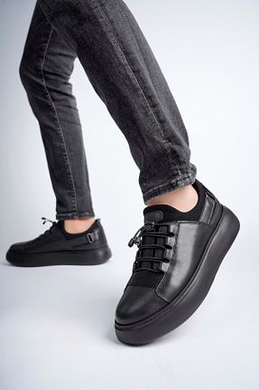 کفش کژوال مشکی مردانه چرم خالص MODA - کد 893554361