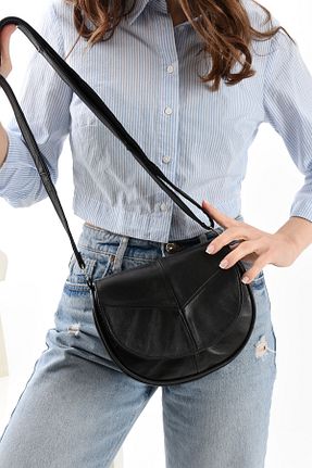 کیف دوشی مشکی زنانه چرم خالص TopTrendy - کد 130971883