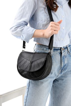 کیف دوشی مشکی زنانه چرم خالص NahitaTyana - کد 166863256