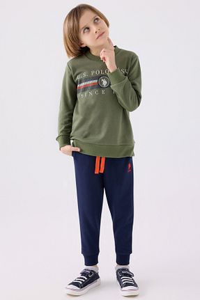 ست لباس راحتی خاکی بچه گانه ساده U.S. Polo Assn. - کد 895485976