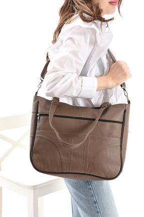 کیف دوشی بژ زنانه چرم خالص NahitaTyana - کد 893583004