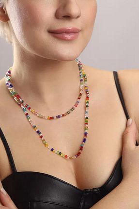گردنبند جواهر رنگی زنانه منجق New Obsessions - کد 893580504