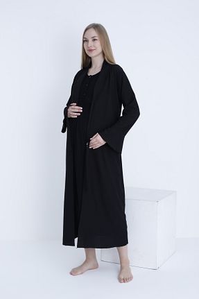 لباس شب بارداری مشکی زنانه ساده Miss Dünya Lissa - کد 893592590