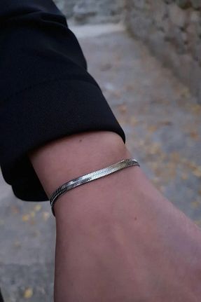 دستبند استیل (فولاد) طوسی زنانه استیل (فولاد) mehbek - کد 887936469