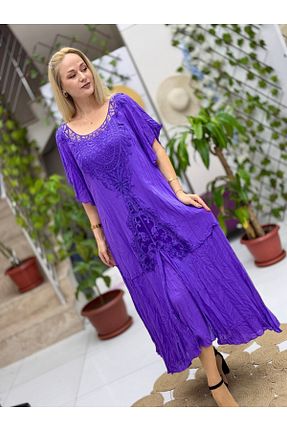لباس بنفش زنانه بافتنی Punta Otantik - کد 893598418
