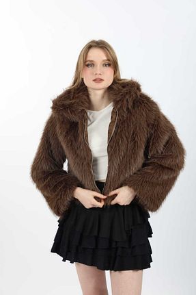 کاپشن قهوه ای زنانه رگولار MODA DURAĞI - کد 895619947