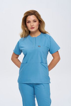 ست بالاتنه و پائین تنه آبی زنانه ویسکون DENİZ MEDİKAL GİYİM - کد 893740645