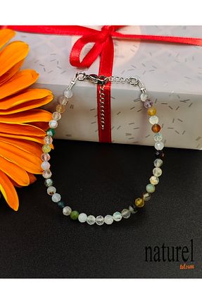 دستبند جواهر رنگی زنانه سنگ طبیعی Naturel Tılsım - کد 893784750