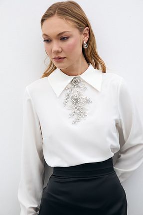 بلوز نباتی زنانه ساده Sateen - کد 884238651