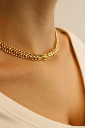 گردنبند طلا رنگی زنانه 14 عیار Net Kuyumculuk - کد 895640033