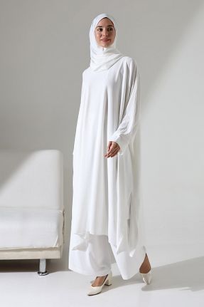 ست بالاتنه و پائین تنه حجاب سفید زنانه رگولار Berel Moda - کد 893789838