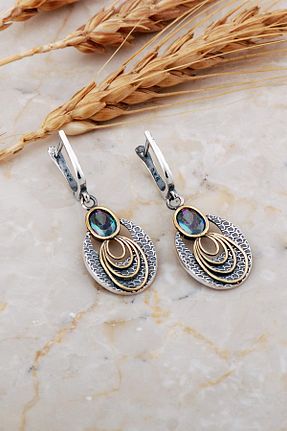 گوشواره نقره سفید زنانه 925 عیار Sümer Telkari - کد 893792167