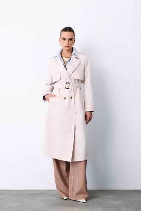 ترنچکت طوسی زنانه پلی استر Sateen - کد 895641786