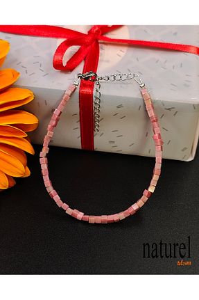 دستبند جواهر بژ زنانه سنگ طبیعی Naturel Tılsım - کد 877910611